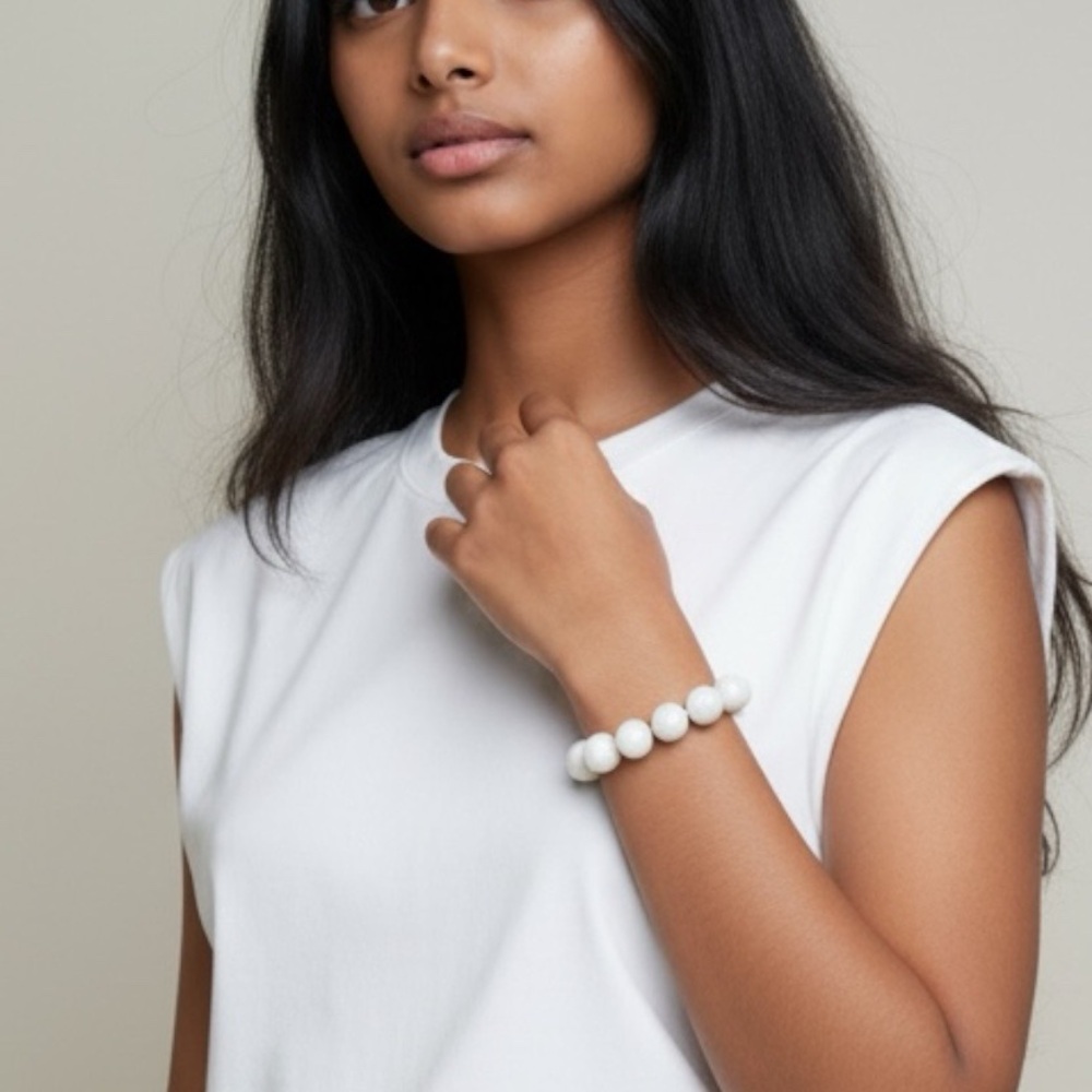 White Beaded Bracelet